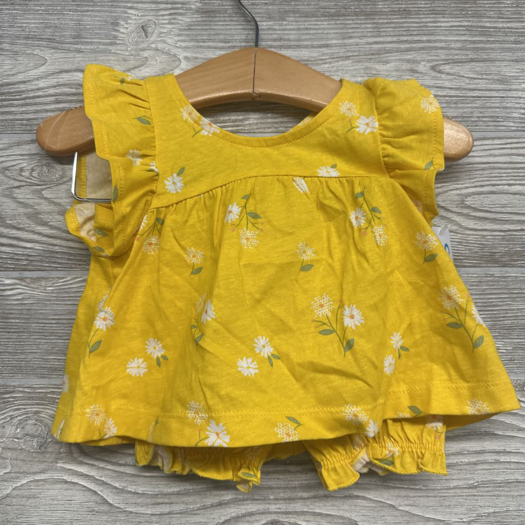 NEW Bodysuit, Flutter Sleeve Shirt & Shorts Flowers 3m