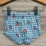 NEW Smocked Tank Top & Shorts Gingham Flowers 0-3m