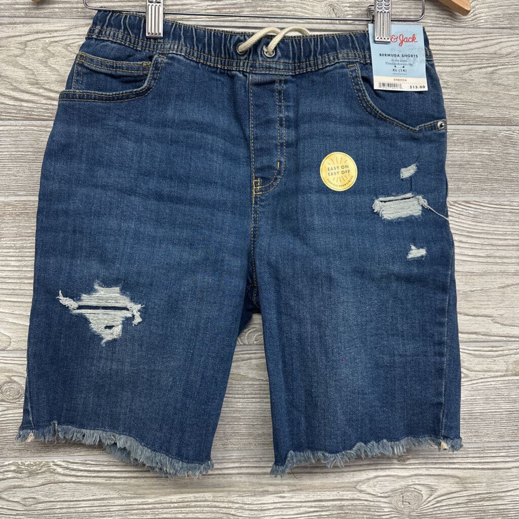 NEW Denim Bermuda Shorts Frayed 14