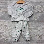 LS Bodysuit & Pants My First St. Patrick's Day Shamrocks 6-9m
