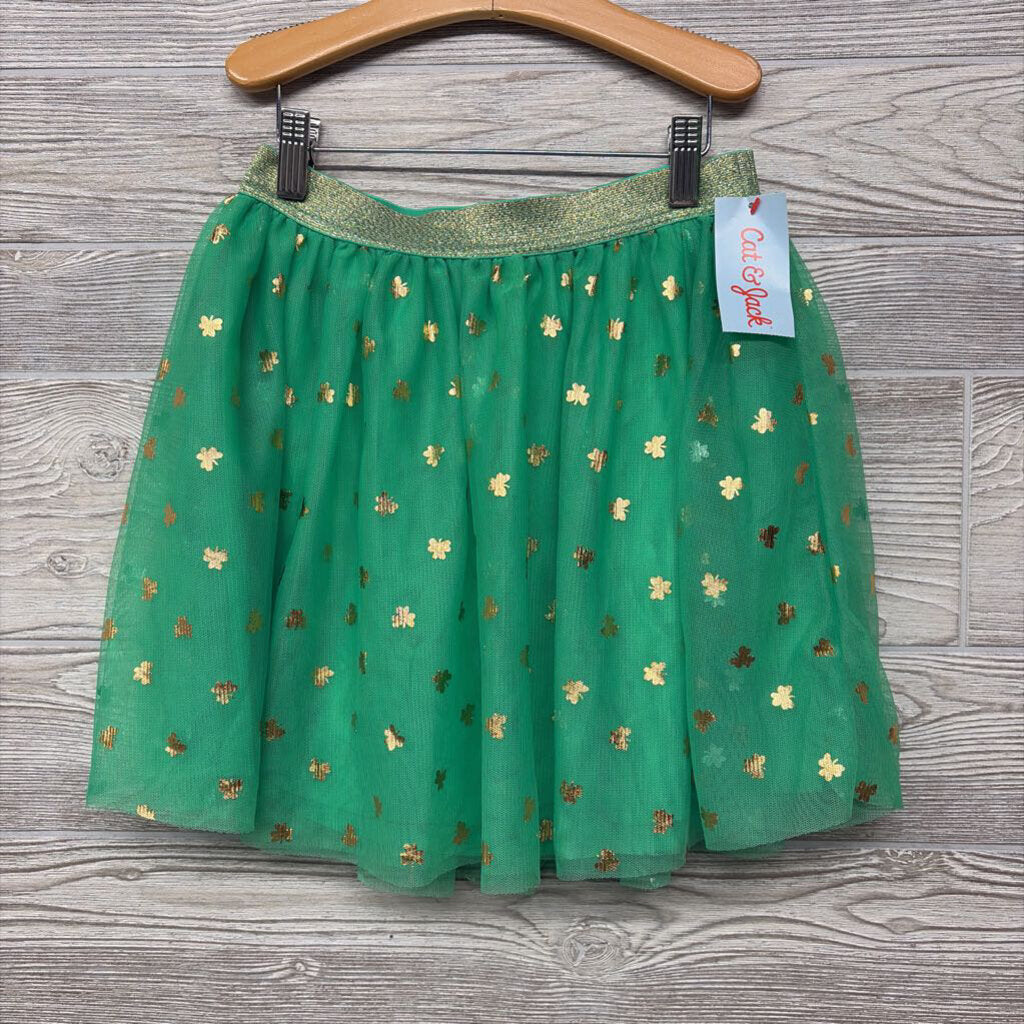 NEW Tulle Skirt Foil Shamrocks 10-12