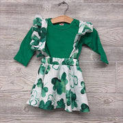 Suspender Jumper & LS Bodysuit Shamrocks 18-24m