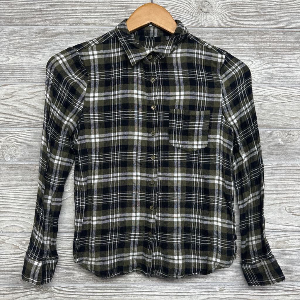 LS Plaid Button Up Flannel Shirt 9-10