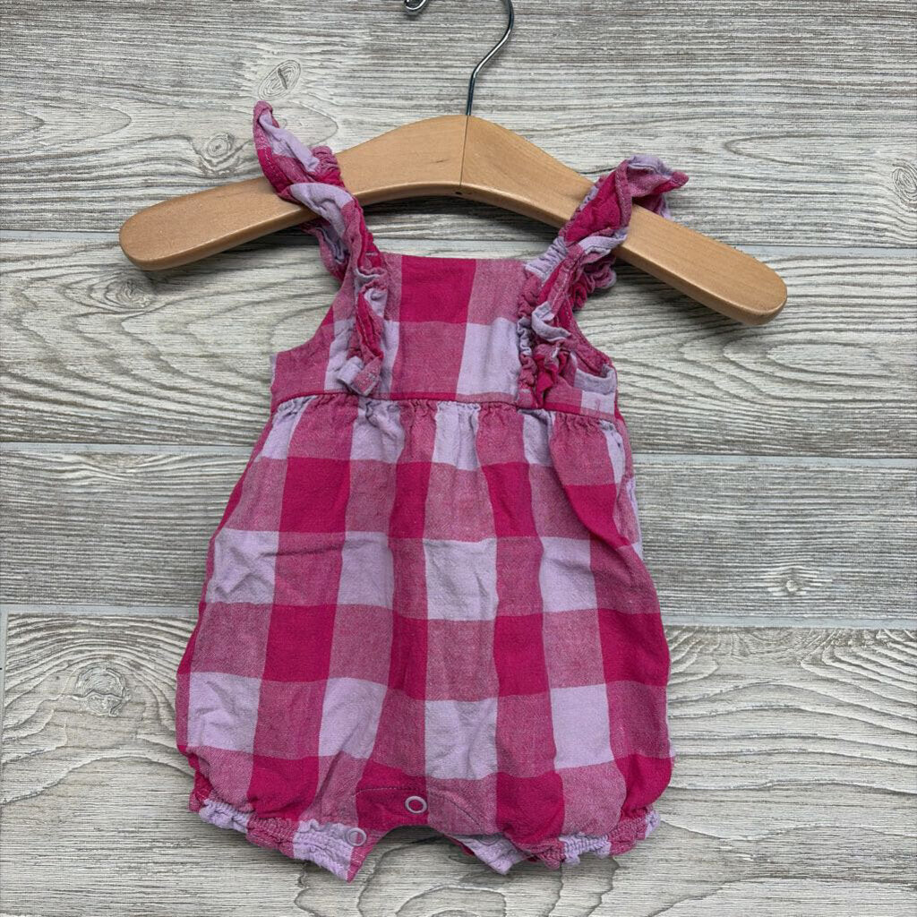 Flutter Strap Romper Gingham nb