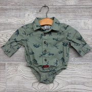 Plaid Button Up Shirt Dinosaur Skeletons 3M