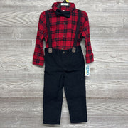 NEW Button Up Shirt , Cord Suspender Pants & Bow Tie 3t