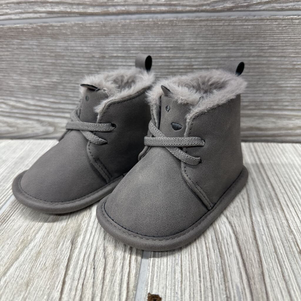 Faux Fur Line Soft Sole Shoes 0-3M