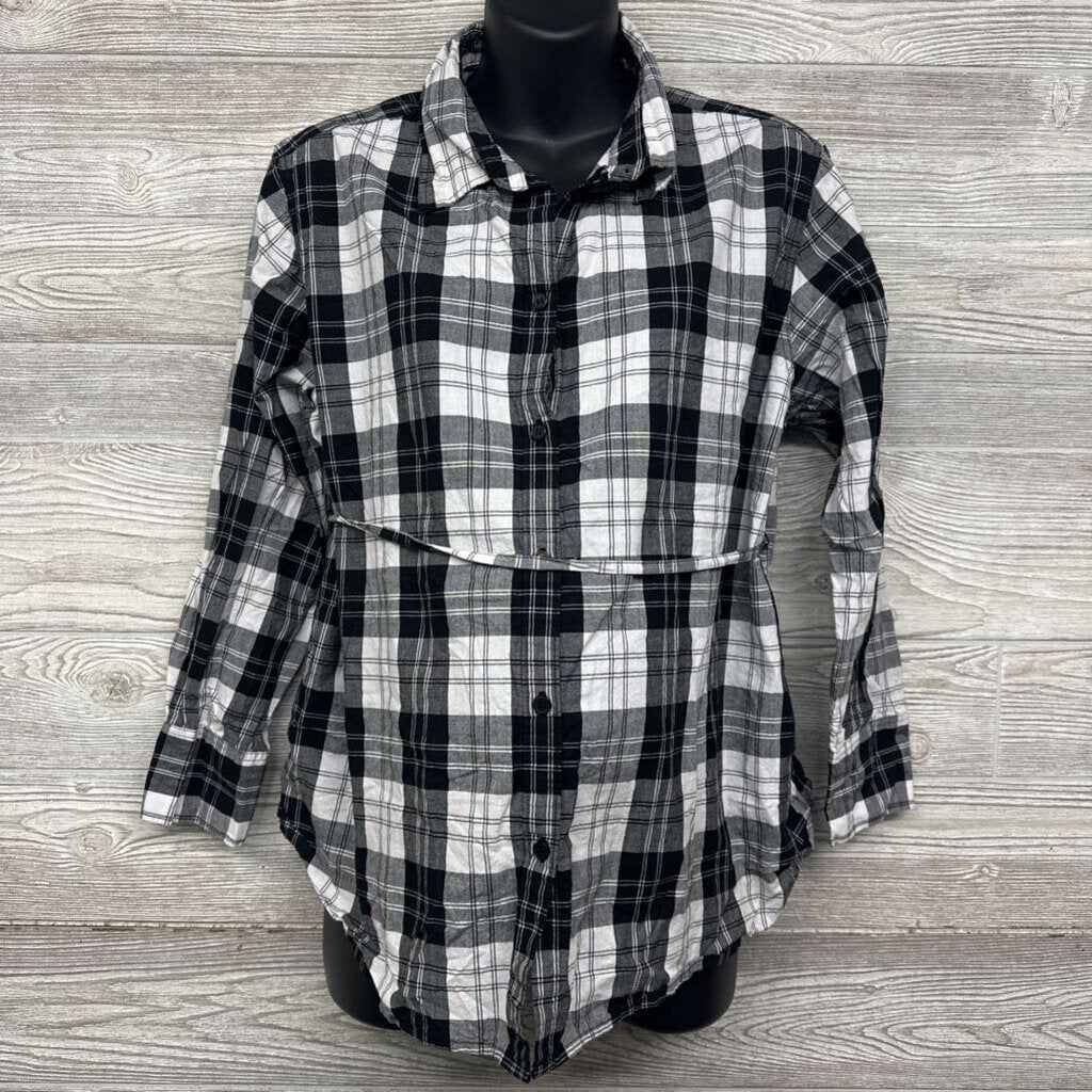 LS Plaid Button Up Shirt W/ Belt XL