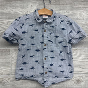 SS Button Up Shirt Dinosaurs 5t