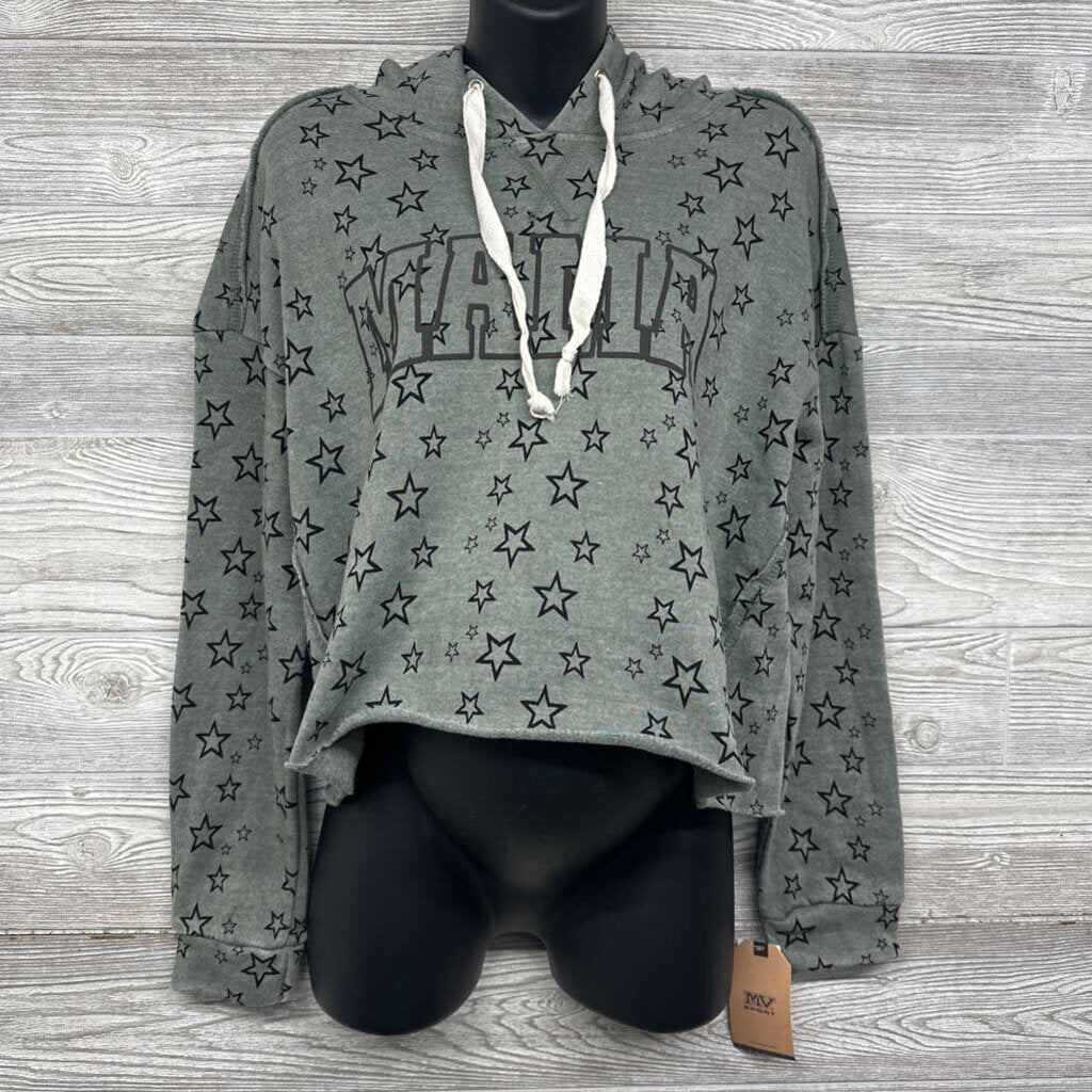 NEW Cropped Hooded Sweatshirt Stars Mama Large