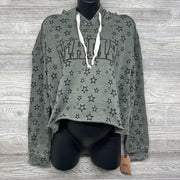 NEW Cropped Hooded Sweatshirt Stars Mama Large