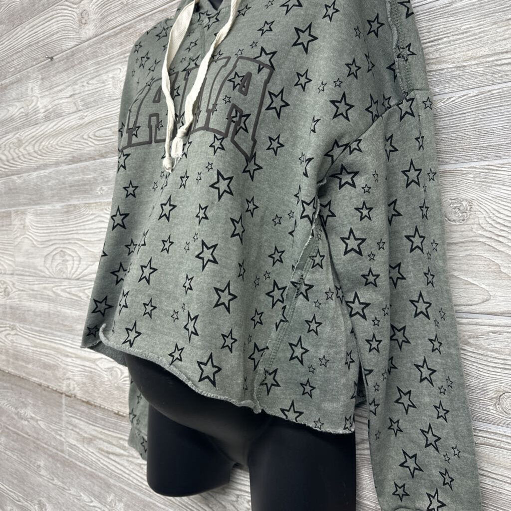 NEW Cropped Hooded Sweatshirt Stars Mama Large