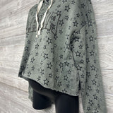 NEW Cropped Hooded Sweatshirt Stars Mama Large