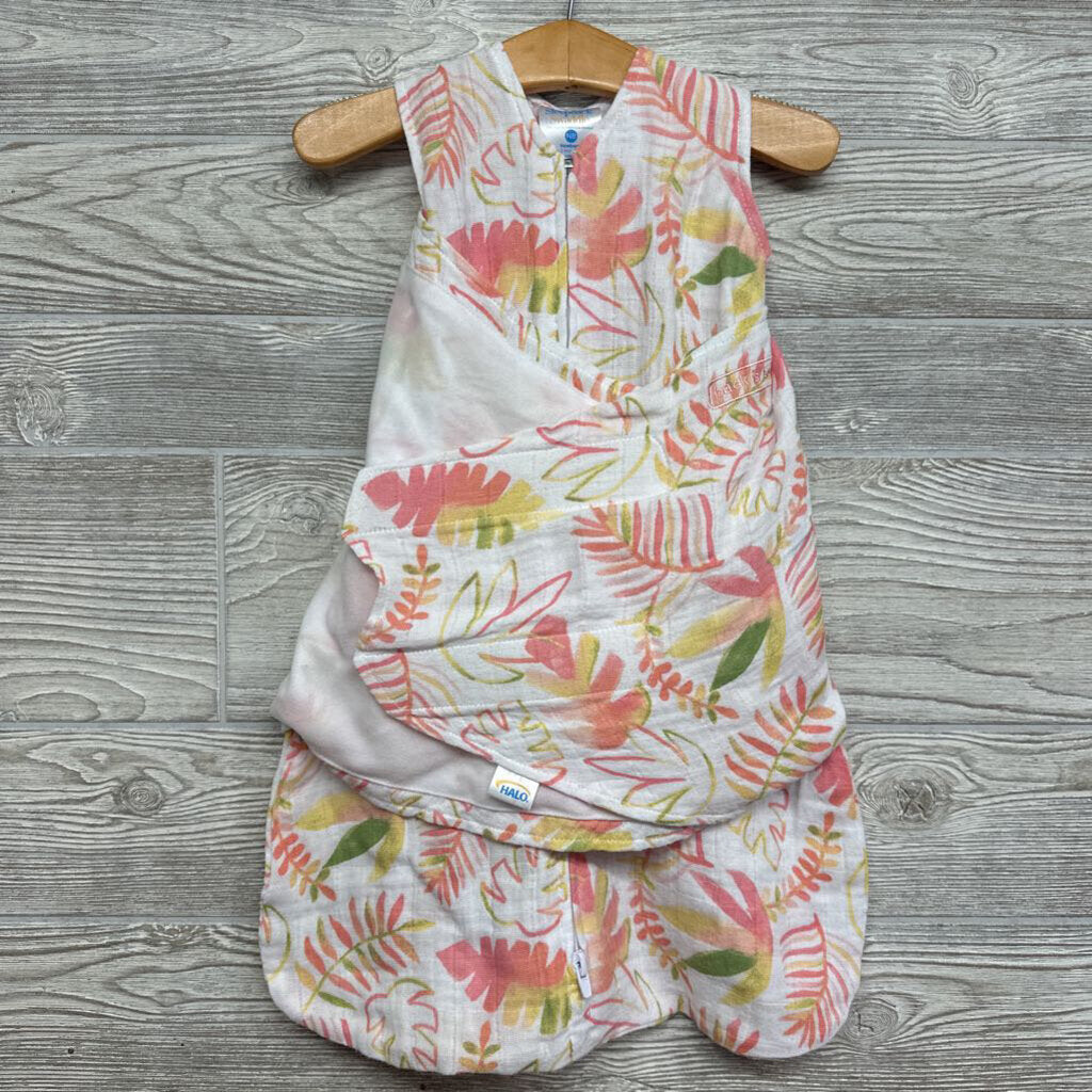 Muslin Sleep Sack Swaddle Leaves nb