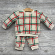 Sherpa Crewneck & Pants Gingham 0-3M