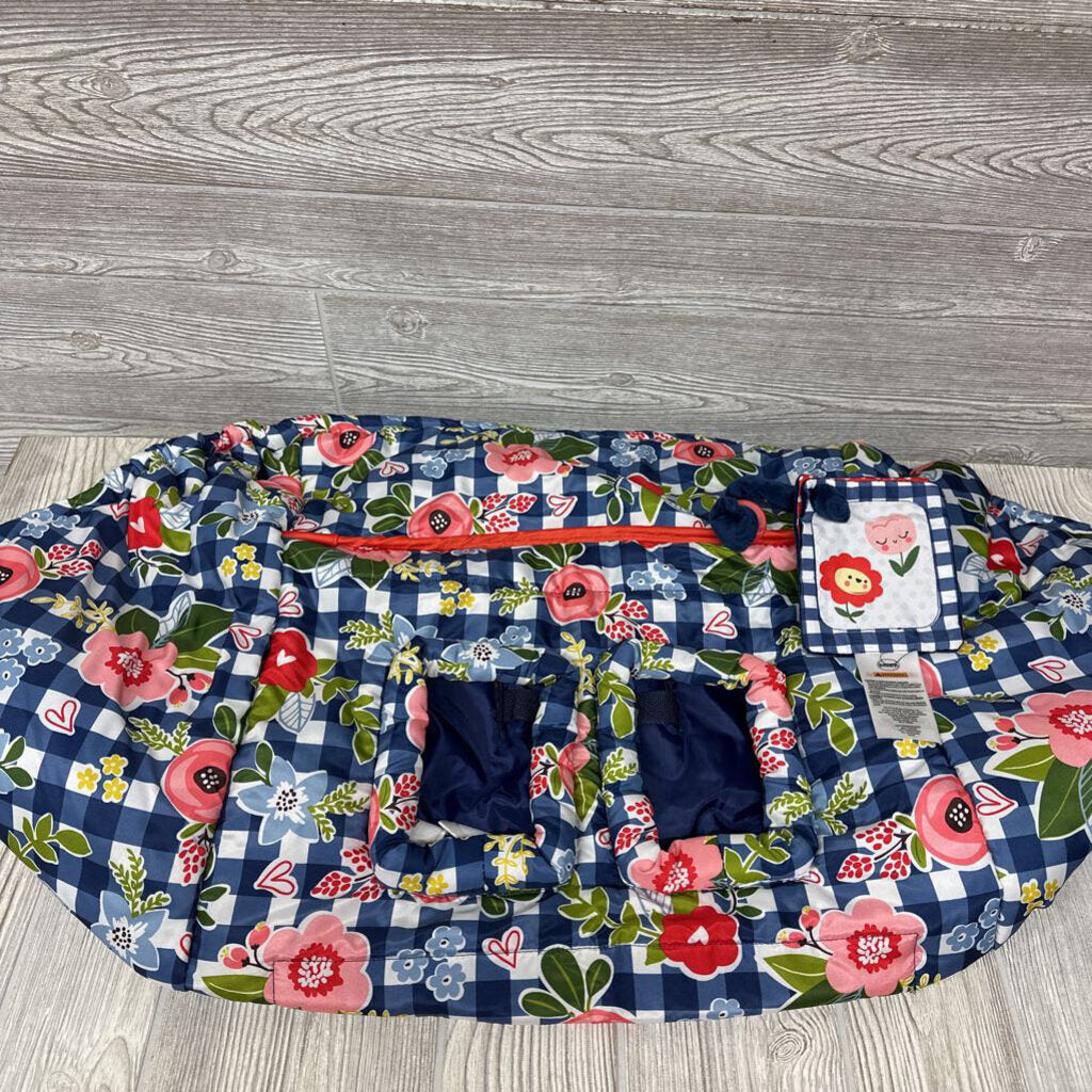 Gingham Shopping Cart & High Chair Cover Flowers