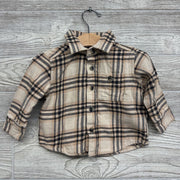 LS Plaid Button Up Flannel Shirt 12-18m