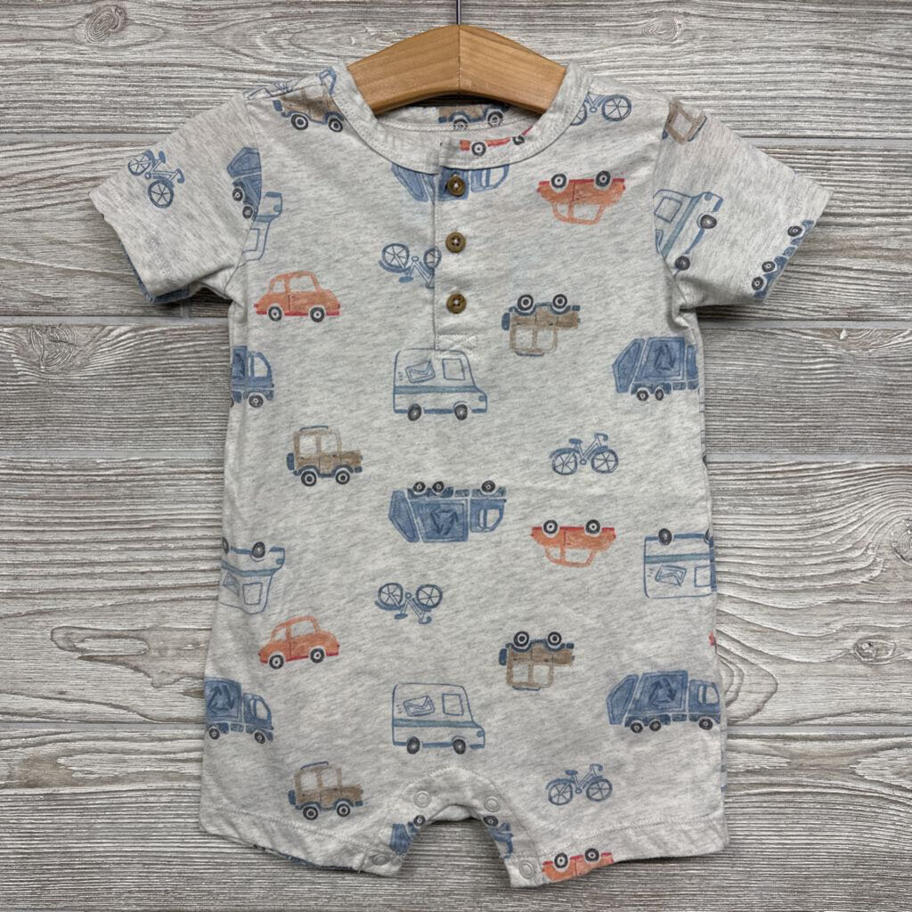 Henley Shorty Romper Cars 18M