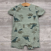 Shorty Romper Dinosaurs Palm Trees 18M