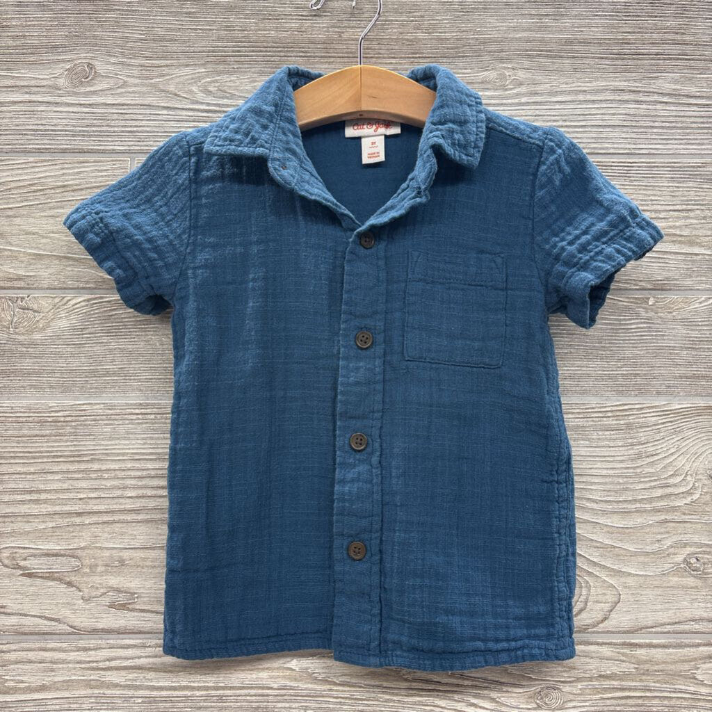 Gauze Button Up Shirt Chest Pocket 2t