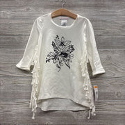NEW LS Tunic Flowers Fringe 6x