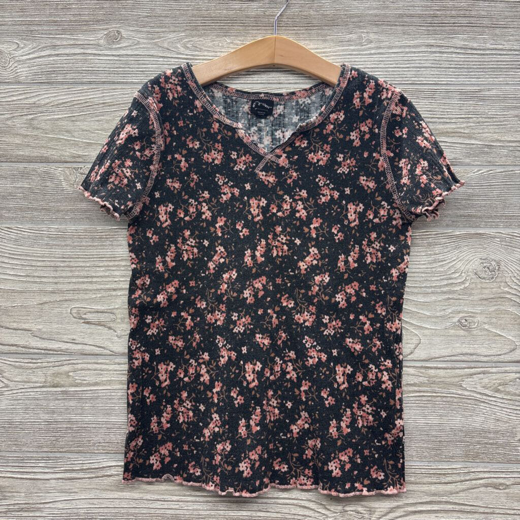 Ribbed Shirt V Cut Flowers 14-16