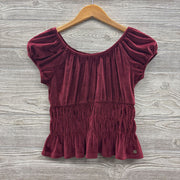 Velour Ribbed Peplum Shirt 12-14