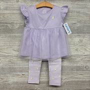 NEW Tunic Shirt Tulle W/ Leggings Stripes Lemons 3T