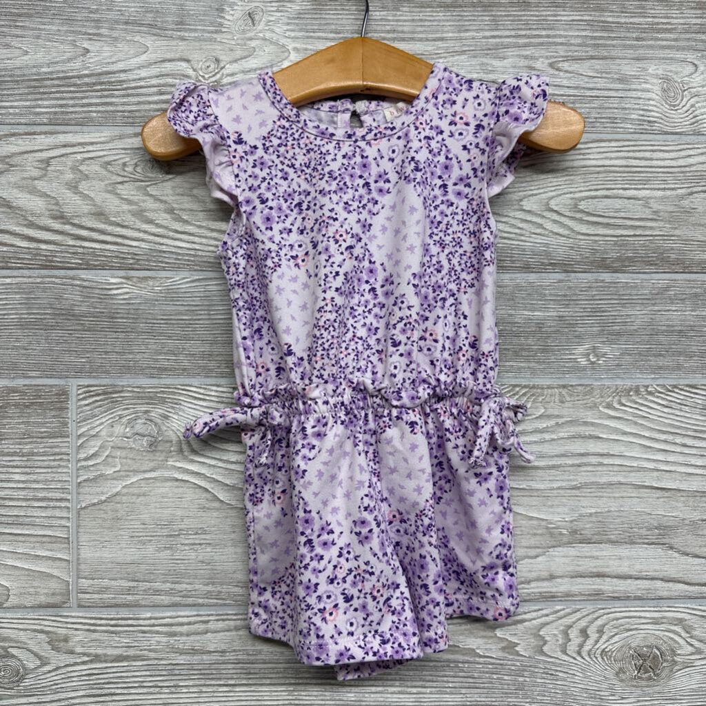 Flutter Sleeve Romper Flowers 12m