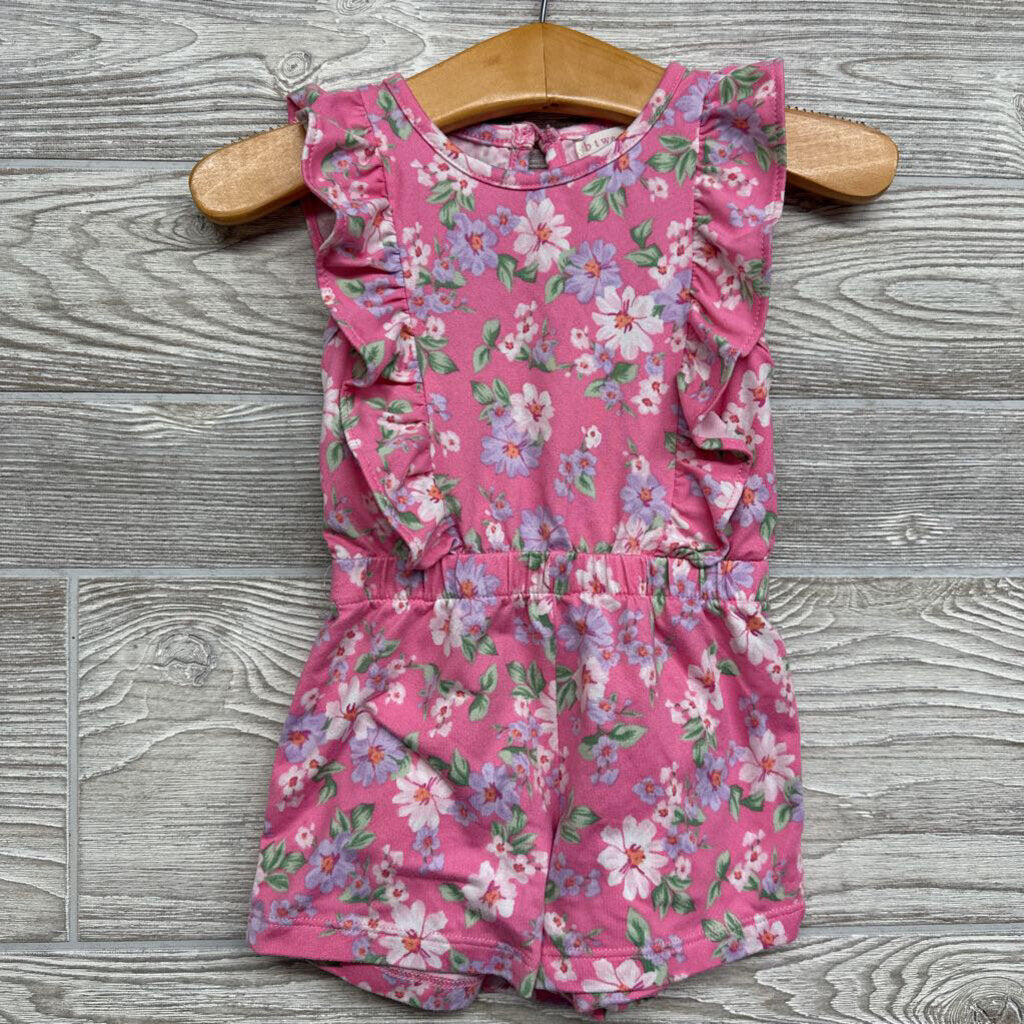 Flutter Sleeve Romper Flowers 12m