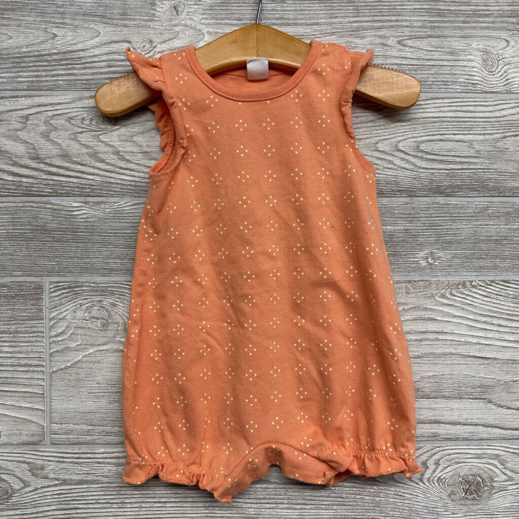 Flutter Sleeve Romper Dots 12m