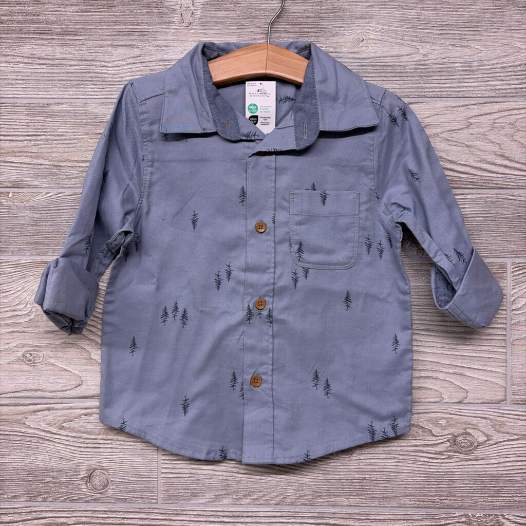 NEW Button Up Shirt Trees 4t