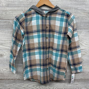 NEW Plaid Button Up Shirt W/ Hood 10