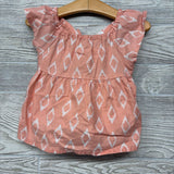 Peplum Shirt & Shorts Printed Keyhole Back 2t