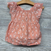 Peplum Shirt & Shorts Printed Keyhole Back 2t