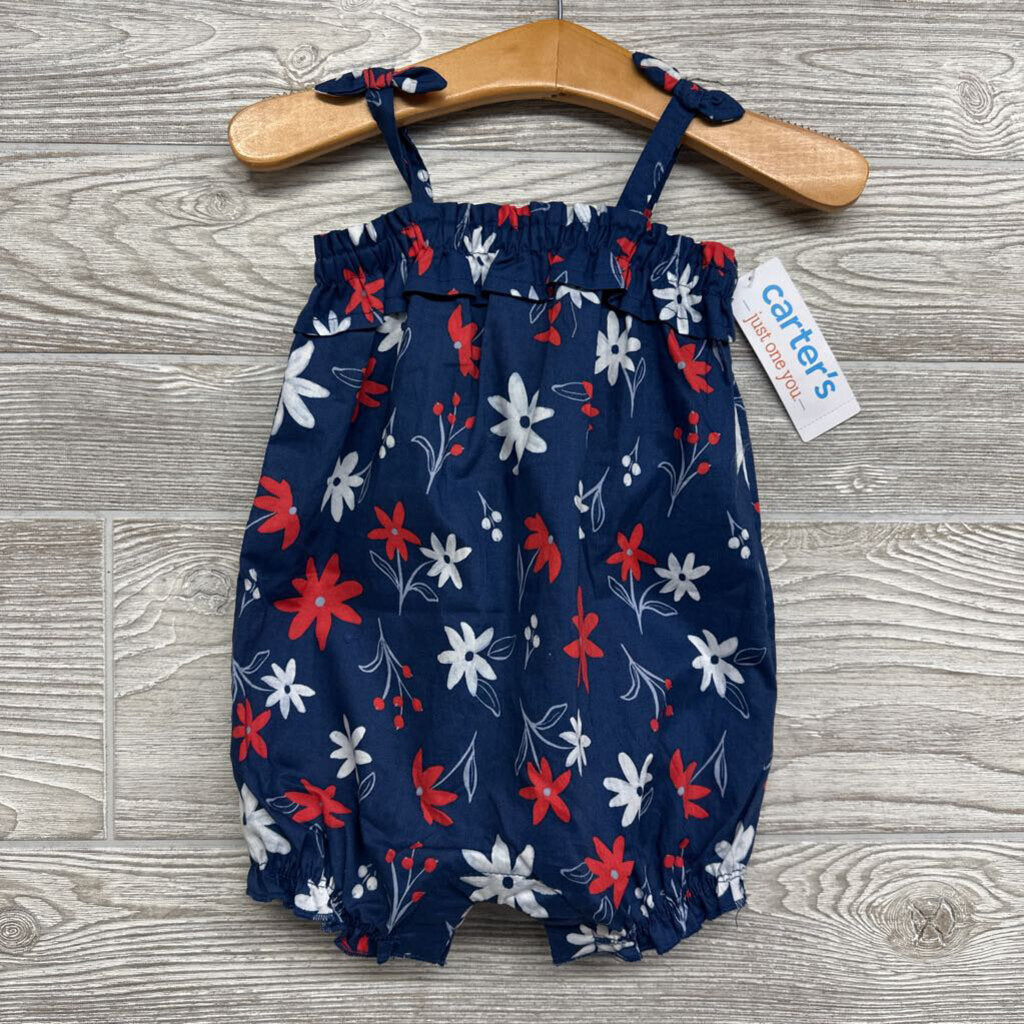 NEW Tank Romper Flowers Bow Straps 6m