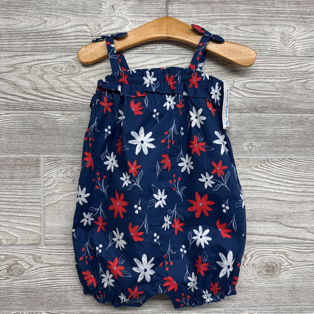 NEW Tank Romper Flowers Bow Straps 18m