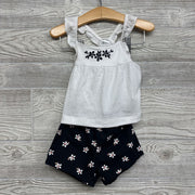 NEW Textured Tank Top & Shorts Flowers 12m