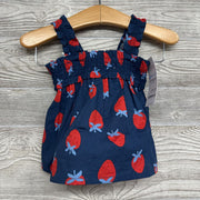 NEW Smocked Tank Top & Bike Shorts Strawberries 6m
