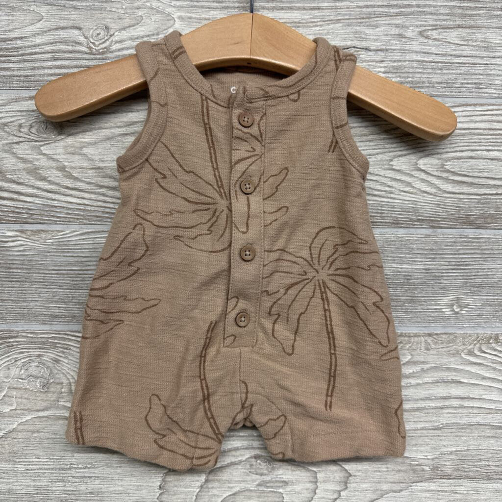 Tank Henley Shorty Romper Palm Trees nb