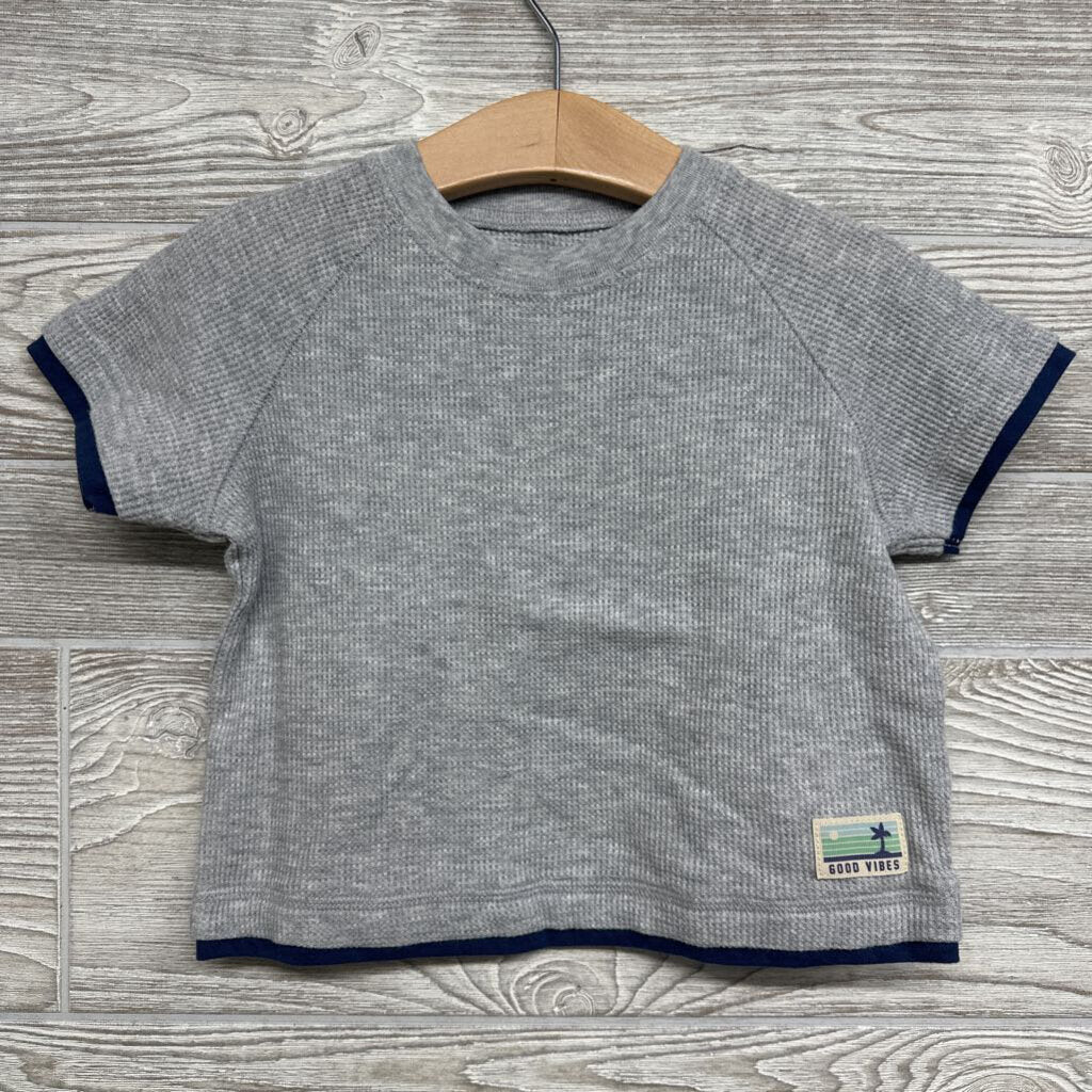 Waffle Knit Shirt Good Vibes 18m