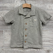 LS Button Up Shirt Stripes Chest Pocket 2t