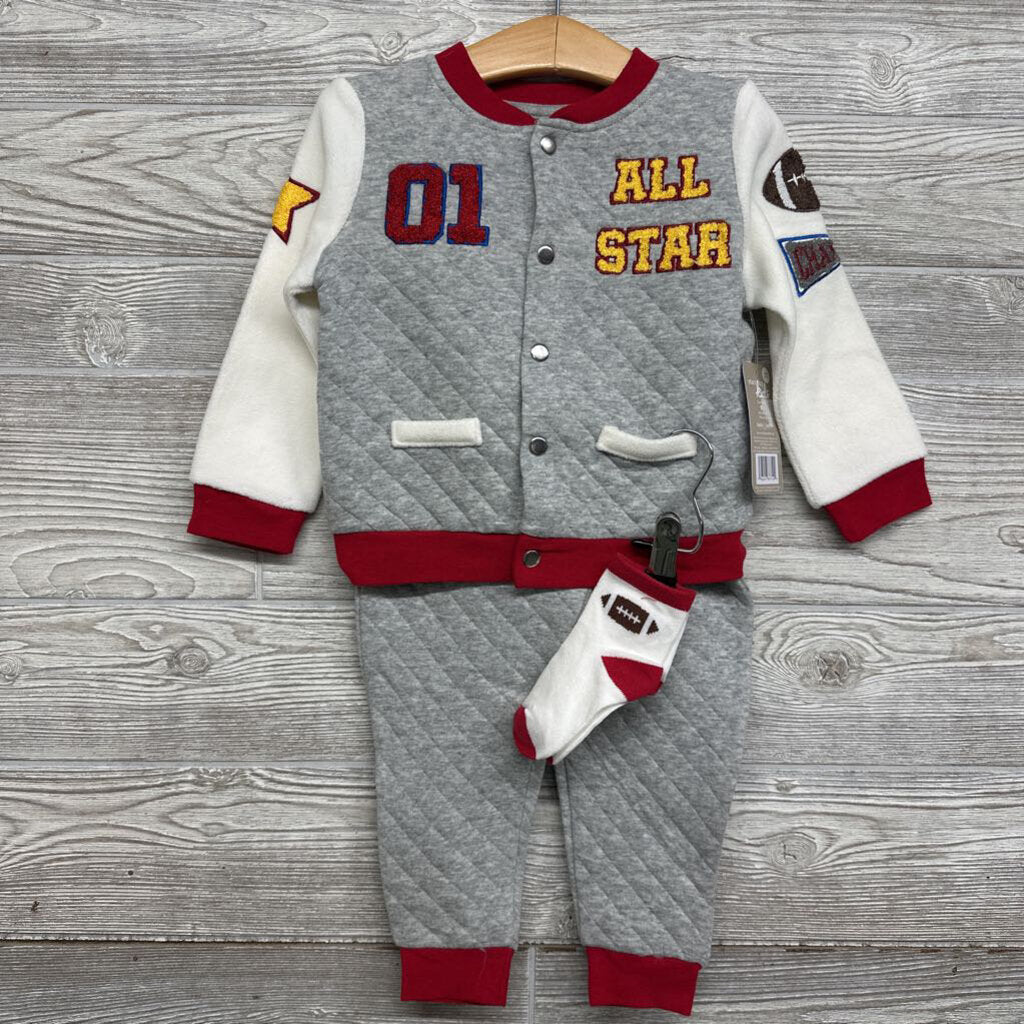 NEW Quilted Jacket & Joggers All Star Football 3t
