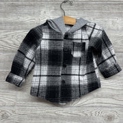 Flannel Button Up Shirt W/ Hood 12-18