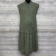 NEW Button Up Dress W/ Pockets Small