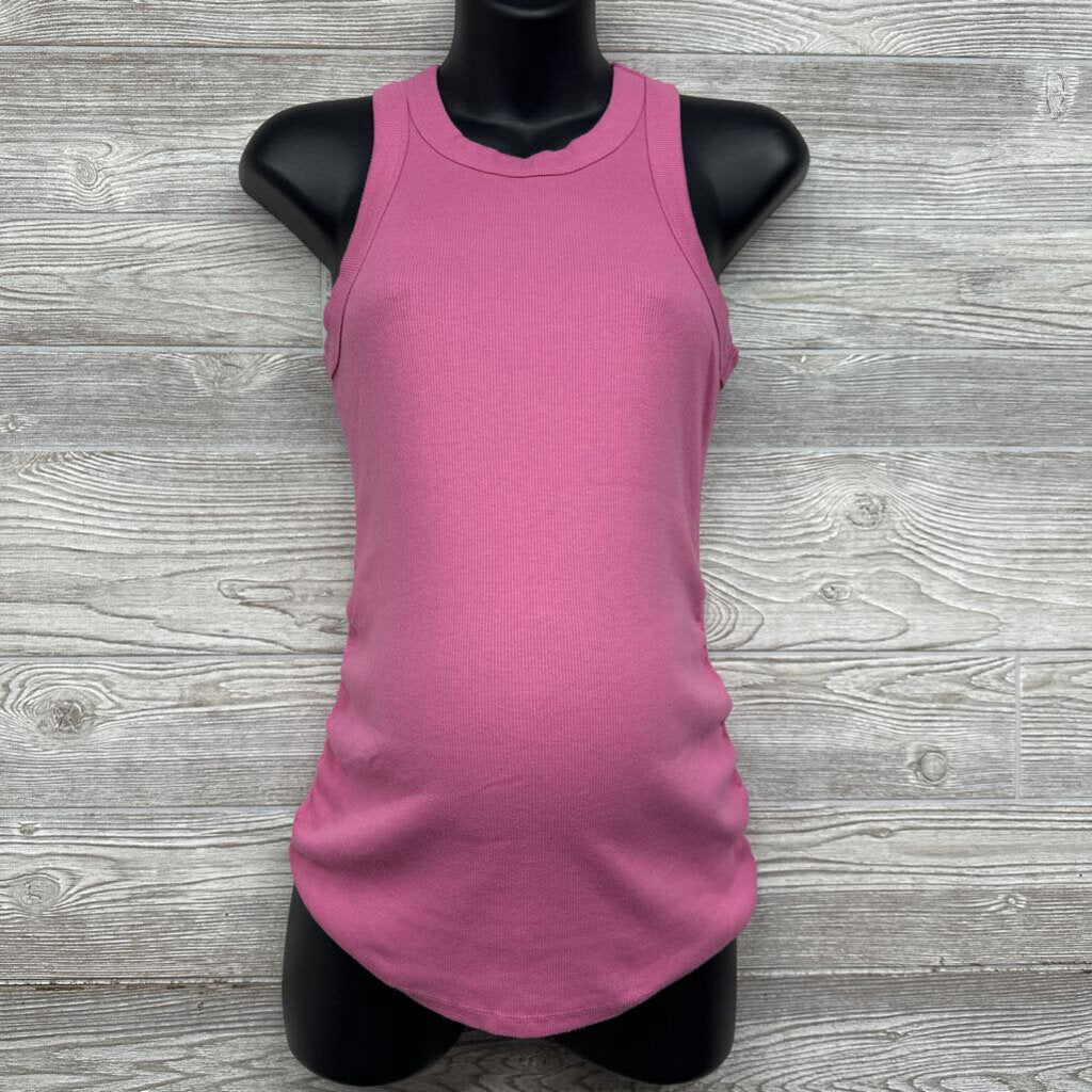 Ruched Ribbed Tank Top Med