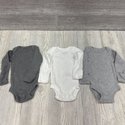 3 Pk LS Bodysuits Preemie