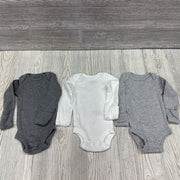 3 Pk LS Bodysuits Preemie