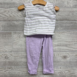 2 Bodysuits & Pants Stripes Flowers 24m