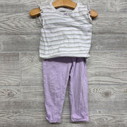 2 Bodysuits & Pants Stripes Flowers 24m